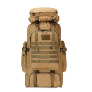 80L Wasserdichter Molle Camo Taktischer Rucksack Militär Armee Wandern Camping Rucksack Reiserucksack Outdoor Sport Klettern Tasche Y0803