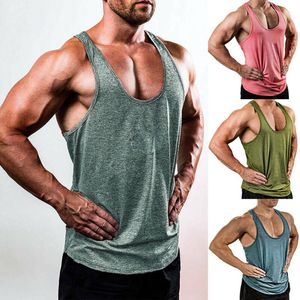 Yoga Outfits Freizeithemd Herren Gym Weste Racerback Bodybuilding Muskel Stringer Plain Tank Top Fitness Männlich