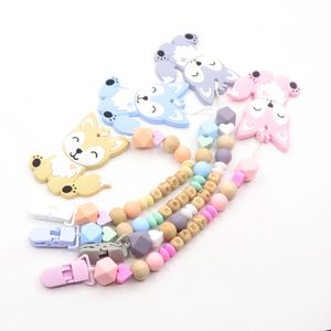 Wholesale bisphenol a for sale - Group buy Teething Anfu pacifier Holders can customize baby name cartoon fox silicone gum free strong bisphenol a strong toy gift