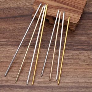 50 PCS 125mm*3mm Vintage Metal Hair Stick Base Setting 4 Colors Plated Hairpins DIY Accessories For Jewelry Making 211019