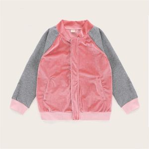 Arrival Autumn and Winter Baby Toddler Girl Splice Colorblock Fluff Long-sleeve Coat Kids Children Clothes 210528