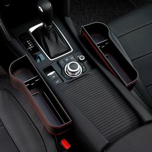 Bilarrangör Storage Box Seat Space Pu Leather Pocket Mottagare för Key Phone Bottle Cup Holder Auto Accessories342Z