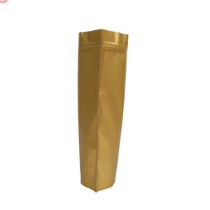 16x22cm(6.25x8.75in) 100pcs Gold Mylar Foil Heat Sealing Zipper Top Packing Stand Up Storage Bag With Zipperhigh qty