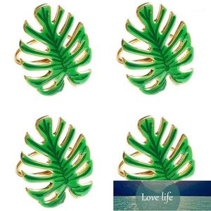 A Set of 4 Napkin Rings, Green Leaf Napkin Holder, Can Be Used for Dinner, Wedding, Family Party or Daily Use1