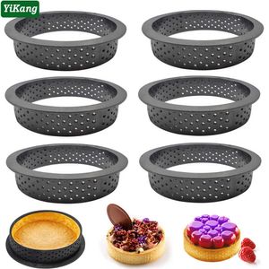 2-20pcs Mousse Fruit Cake Ring Egg Tart Molds Plastic Perforated French Dessert Mould Kitchen Cookies Pastry Side Eggtart Tools 210702