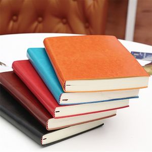 A5 A6 B5 three sizes 4 styles 5 colors large business diary leather soft copy notebook increase thick 210611