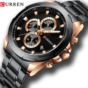 Newest Curren Mens Watches Top Brand Luxury Military Steel Sports Wristwatch for Man Men's Waterproof Male Clock Relojes Q0524