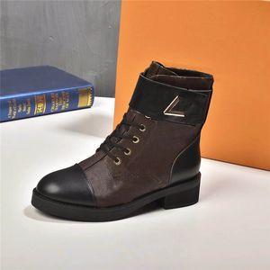 Projektant luksusowy kraina czarów płaski Ranger Brown Black Boots Woman Heel Bootie z oryginalnym pudełkiem