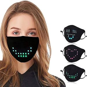 Controle de voz LED Máscara facial luminosa ativada para o brilho adulto no festival de facema escuro festival máscara de luz recarregável wll1258