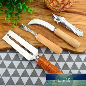 4PCS Set Edelstahl Ananas Zuckerrohr Schäler Cutter Aufschnittmaschinen Schäl Messer Gabel Sets Obst Shop Werkzeuge Ananas Messer