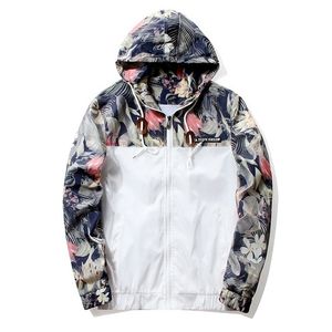 Çiçek Ceket Sonbahar Erkek Kapşonlu Ceketler Slim Fit Uzun Kollu Homme Trendy Rüzgarlık Ceket Marka Giyim Damla 211.029