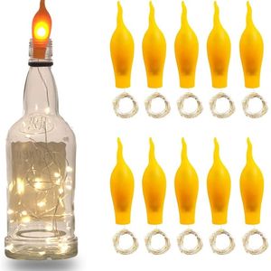 Korklichter für Weinflaschen, LED-Lichterketten, wasserdichte Lichterketten, künstliche Flammenlampe, Weihnachts- und Hochzeitsdekoration 211104