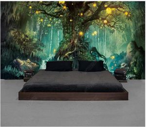 Custom photo wallpapers 3d murals wallpaper Modern Beautiful dream forest tree painting living room TV background wall papers
