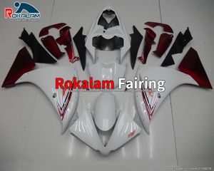 Kit de feiras brancas vermelhas para Yamaha YZF R1 12 13 14 YZF1000 YZFR1 YZF-R1 2012-2014 capas (moldagem por injeção)