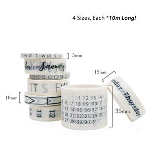 8 PCS/Set Calendar Washi Tape Decorative Patterned Masking Sticker for Arts Crafts Journal Planner Stationery KDJK2112 2016