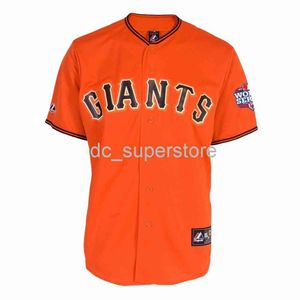 Maglia da baseball giovanile per uomo e donna arancione San Francisco 2012 World Series cucita su misura XS-6XL