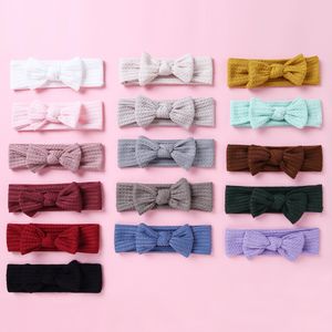 Meninas de bebê de lã feita de cabeça de malha, moda kids knit turbante headbands crianças menina lace arcos acessórios de cabelo headband