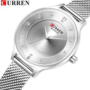Curren Kvinnor Titta Mode Luxury Design Lady Simple Girl Wristwatch Quartz Klockor Kvinnors Present Armband Klocka Bayan Kol Saati 210517