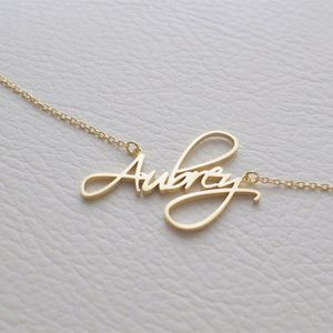 Personalized Name Necklace Customized Nameplate Cursive Custom Letter Stainless Steel Style Jewelry Choker Chains