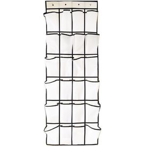 Storage Bags Over The Door Shoe Organizer Clear Hanging Rack Fabric Closet Bag 24 Large Mesh Pockets 1Pcs 4 Hook