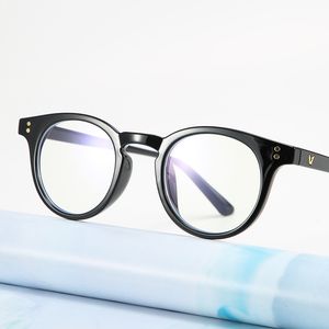 Fashion Round Frame Female Celebrity with The Same Style of Korean Trend Flat Glasses Anti-blue Lens High Quality