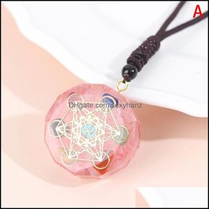 & Pendants Pendant Necklaces 1Pc Colorf Orgonite Natural Crystal Seven Chakra Energy Necklace For Women Men Jewelry Aessories Wholesale Drop