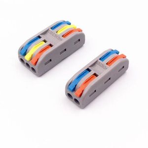 100pcs/lot Wire Connector 222 223 Electric Cable Lighting Accessories Led Strip Conector Fast Universal Wiring Compact Conductors Push-in Terminal Block SPL-2 3