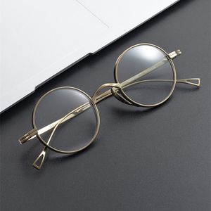 Mode Sonnenbrillenrahmen Retro Runde Titan Vollrand Lesebrille Rahmen Männer Myopie Optische Brillen Frauen Japanische Vint