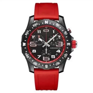 Japonya'nın Men Men Quartz Dayanıklılık Pro Chronograph Wristwatch Kırmızı Mavi Kauçuk Saatler Safir Glass Man Hollwatches Writwatch E Gla Writwatche