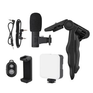 Stativ Smartphone VLogging Kit Videoinspelningsutrustning med stativ Fyll Light Shutter för kameratelefon Vlogger Kits