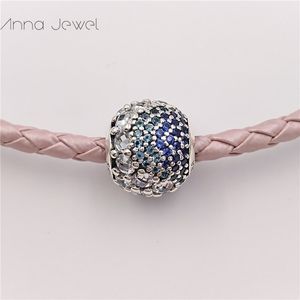 ジュエリー作りのためのハロウィーンの魅力Blue Pave Pandoraスターリングシルバーカップルカップルブラケット用品/ビーズキットキッズ女性男性チェーンネックレスペンダント誕生日797032NABMX