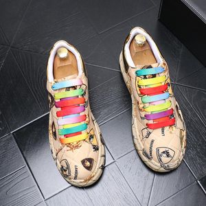 Boots Discal Designer Graffiti الأوروبي الورك أحذية القفزات أحذية رياضية بانك سميكة منصة أسفل منصة Zapatillas Hombre B37 206 275 630 658