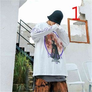 Spring and autumn youth loose long-sleeved T-shirt male cotton wild student tide 210420