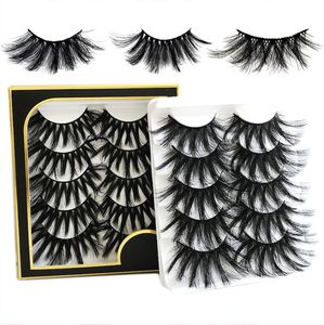 5 par 25mm Mink Eyelashes 5d Cílios fofos Maquiagem Natural Dramática Dramática Extensões de Eyelash Tools J076