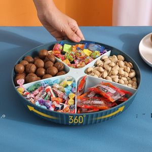 1 PC 5 Compartment Food Storage Plates Multi-function Dried Fruit Snack Tray Appetizer Serving Platter Party Candy Pastry RRF12177