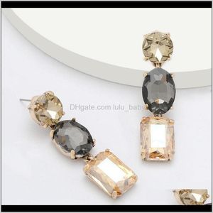 Charm Jewelry Drop Delivery 2021 Esagerato Personalità Lega Diamante Acrilico Donna Geometrica Super Flash Fashion Orecchini Sxy5F