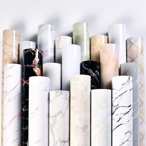 Clássico Papel de Contacto Autoadesivo Papel de Parede de Cozinha Cor Pura Decoração de Casa Mármore Móveis de Sala de Estar 210705