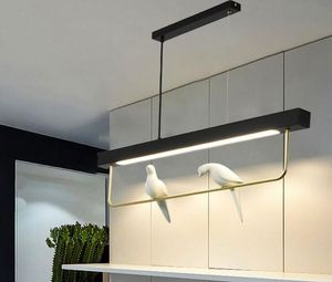 Nordic обедающие кулонные светильники современный минималистский офис Long Light Tmall Spirit роскошный креативный бар птицы ресторан