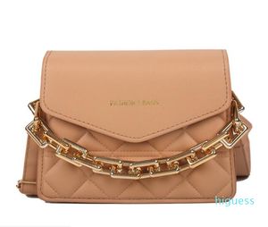 HBP Kadın Çanta Eyer Kalın Zincir Satchel Omuz Çantası Hobo Çanta Kafes Desenleri Lady Tote Crossbody Messenger Çanta