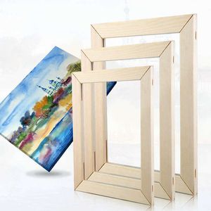 Quadros de madeira lisos em branco para fotos Canvas diamante pintura arte cartaz DIY Natural de madeira PO frames decoração da parede Preço de fábrica 210611