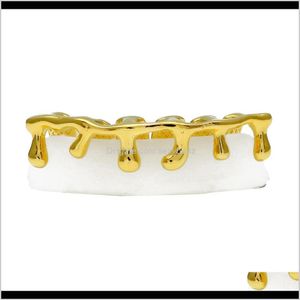 Grillz, Gioielli per il corpo dentale Drop Delivery 2021 Custom Fit Colore oro Hip Hop Denti Drip Grillz Caps Fondo inferiore Grill Sier Grills Zlin6