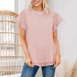 Damen T-Shirt 2021 Koreanische Mode Damen Tops und Blusen Pelzball Chiffon Damen Kurzarm Weiße Hemden Plus Größe XXL Damen