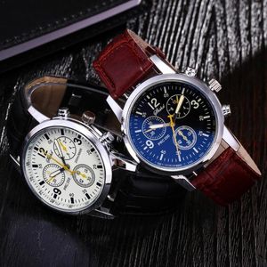 Fashion Men s Leather Military Casual Analog Quartz Wrist Watch Business Decoration Party Watche R2G5 Wristwatches