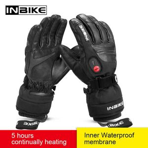 INBIKE Motorrad Elektrische Beheizte Handschuhe Winter Thermische Motorrad Handschuhe Skifahren Racing Radfahren Motocross Leder Beheizte Handschuhe H1022