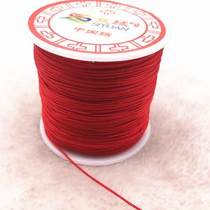100M Roll 0.8mm Red Nylon Cord Thread Chinese Knot Macrame Cord Bracelet Braided String DIY Tassels Beading Thread