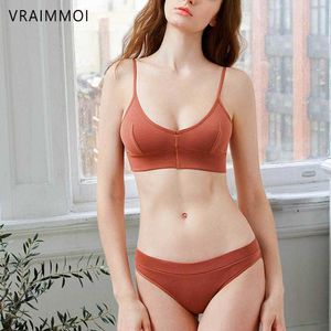 Conjunto sexy vraimmoi 2020 moda feminina algodão lingerie sem fio sutiãs para mulher push up sutiã conjunto confortável sexy roupa interior l2304