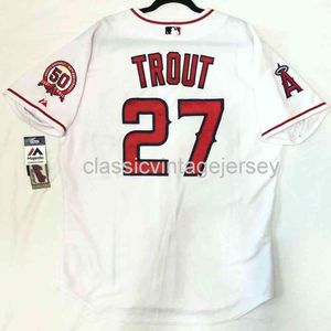 Män kvinnor barn Mike Trout on Field Rookie Jersey broderi Nya baseballtröjor