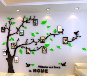 Çıkarılabilir 3D Fotoğraf Ağacı Akrilik Duvar Sticker Ev Oturma Odası Dekor Etiketler Için Duvar Kağıdı