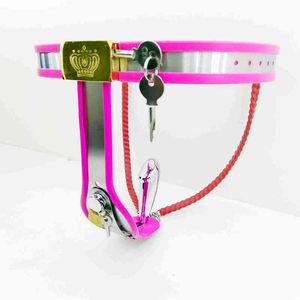 NXY Dispositivo di castità Cintura femminile Pantaloni Strapon in acciaio inossidabile con tappo vaginale Bdsm Bondage Lock Sextoy per donna1221