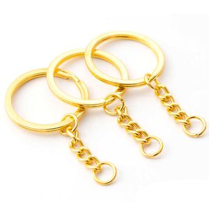 25mm 30mm Metal Gold Plated Key Rings Holder Keychains Fit Handmade Toy Pendant Jewelry Fashion Accessories